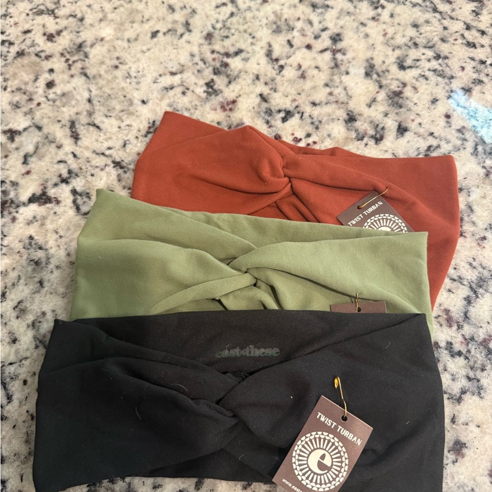 Chic Twist Turban Headbands - Black, Green, and Brown